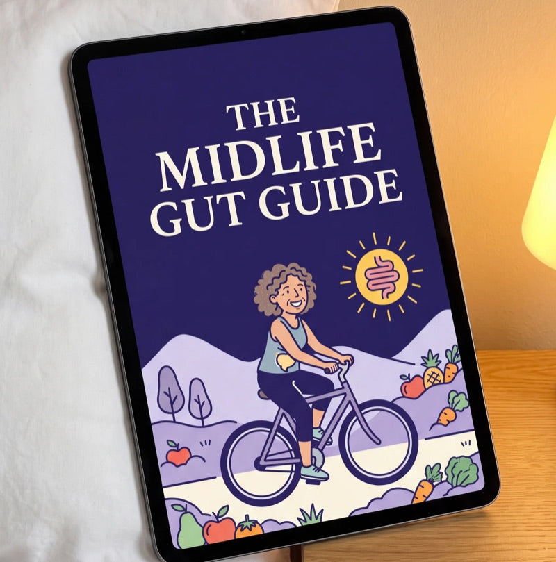 The Midlife Gut Guide on a tablet